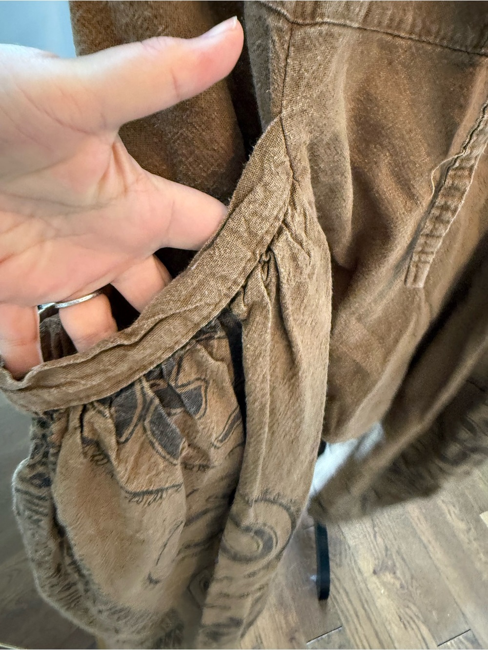 Boho Olive Drop-Crotch Om Cotton Harem Pants for Women - Picture 6 of 9